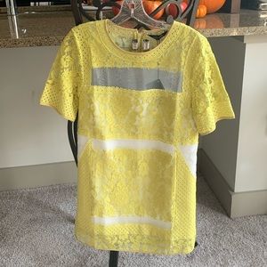 Yellow Elliat XS Lace Mini Dress
